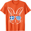 Greek Flag of Greece Orthodox Easter Rabbit Greek Easter T-Shirt in Orange