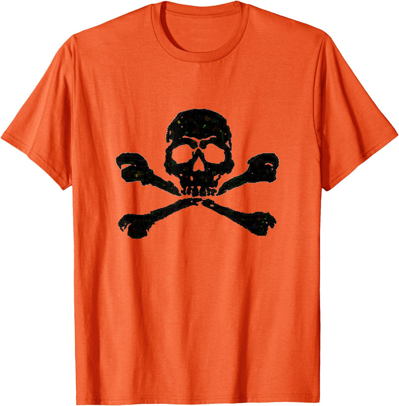 DATZLYF Skull and Crossbones t-shirt T-Shirt - Orange
