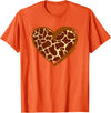 Animal Giraffe Print Clothing Heart Giraffe Pattern for Giraffe Lover T-Shirt - Orange