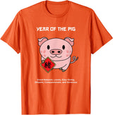 Cute Chinese Zodiac Lunar New Year Tees Year of The Pig Chinese Zodiac Lunar New Year T-Shirt - Orange