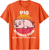 Running Shirts by CrushRetro Funny Farm Pig Running Team Shirt Kids Men Women Gift T-Shirt - Orange
