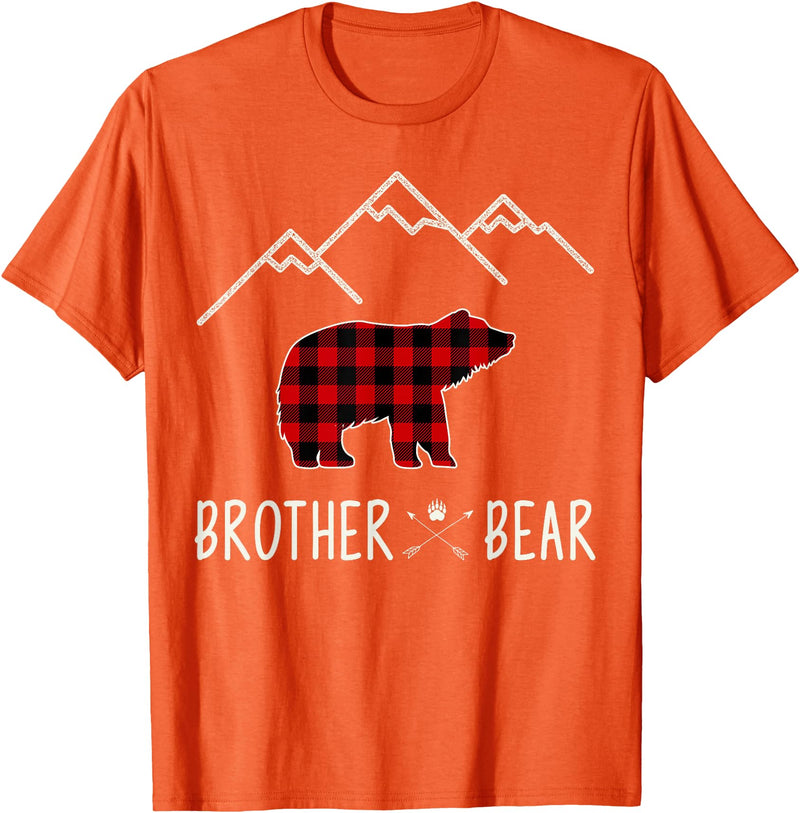 Zum2 Mama Bear Gifts Mama Bear Gift - Buffalo Plaid Brother Bear T-Shirt - Orange
