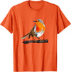 Robin Bird Ornithology Nerd Birding Watcher Robin Bird T-Shirt - Orange