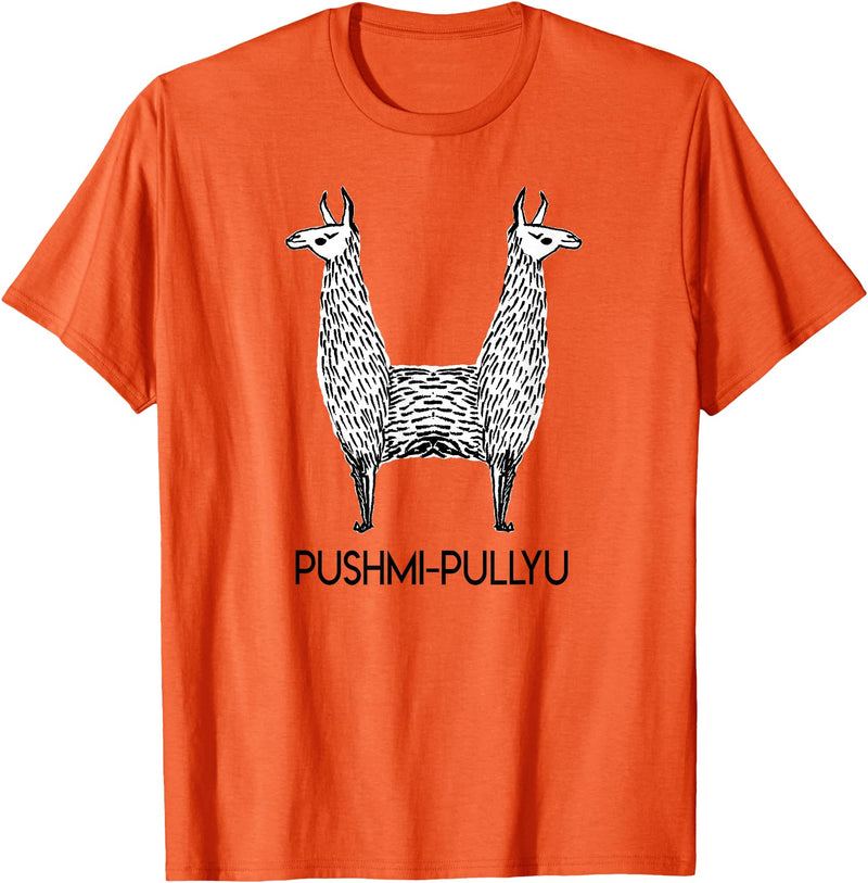 Pushmi-Pullyu Llama Funny Alpaca Llama Style, Pushmi-Pullyu Yoga T-Shirt - Orange