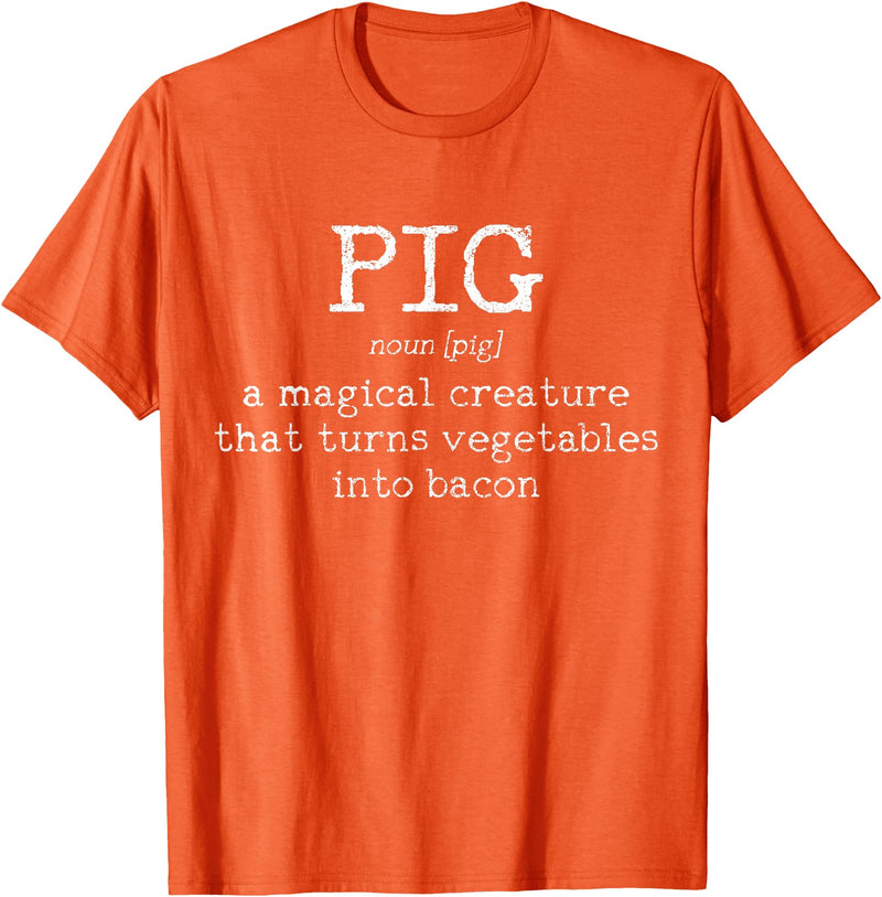 We Love Bacon - Chef Apparel & Gifts We Love Bacon Bacon Pig Definition Chef Funny Gift T-Shirt - Orange