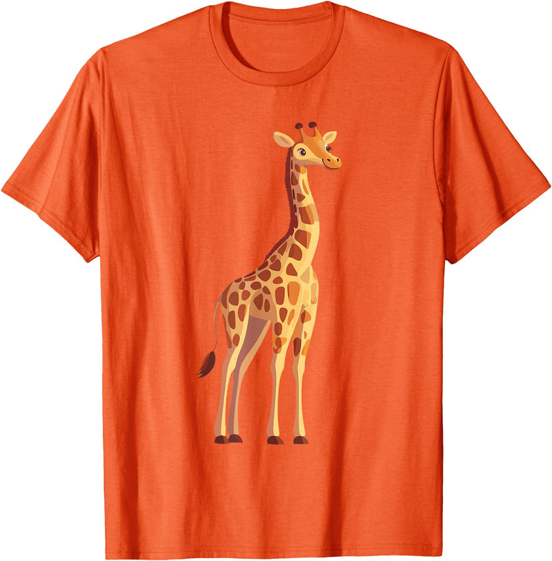 Giraffe and Zookeeper Design Giraffe T-Shirt - Orange