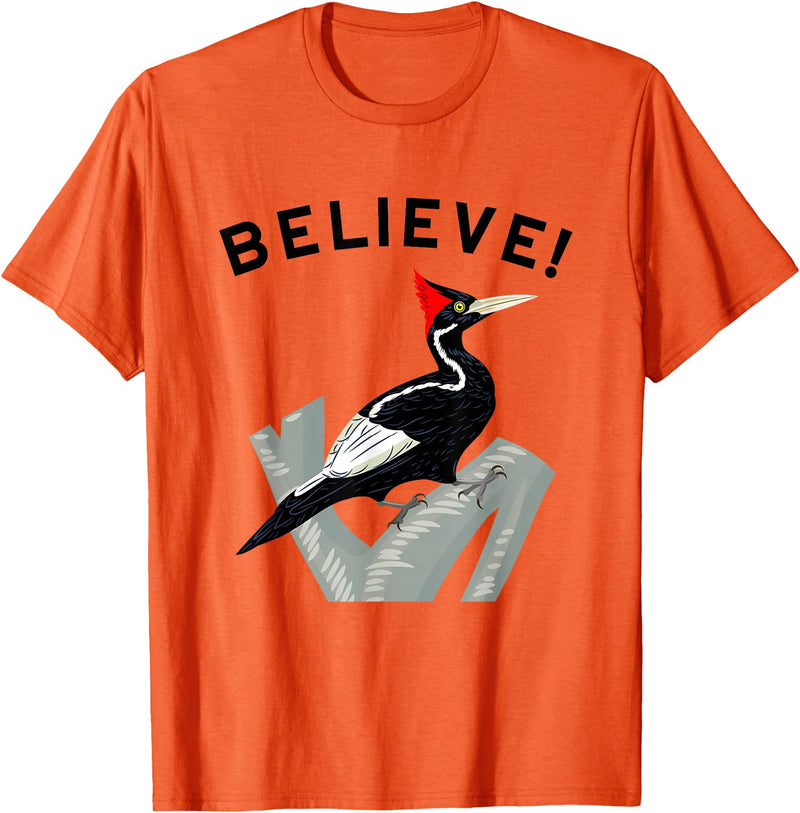 Birdwatching Gifts for Birders Endangered Ivory-Billed Woodpecker T-Shirt - Orange