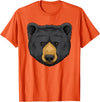 Wowsome! Black Bear Animal Head - Cute Black Bear Lover Women Men T-Shirt - Orange