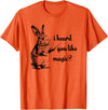 Cute Rabbit Lover Bunny Graphic T-Shirt (Heather Grey) in Orange
