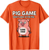 Cute Pig Tees for Men and Women Funny Pig Game T-Shirt - Orange