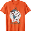 Adorable Polar Bear Baseball Theme Design Cute Polar Bear Playing Baseball Design Adorable Baseball T-Shirt - Orange