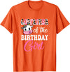 Vintage Retro Birthday Godfather Of The Birthday Girl Farm Cow 1St Birthday Girl T-Shirt - Orange