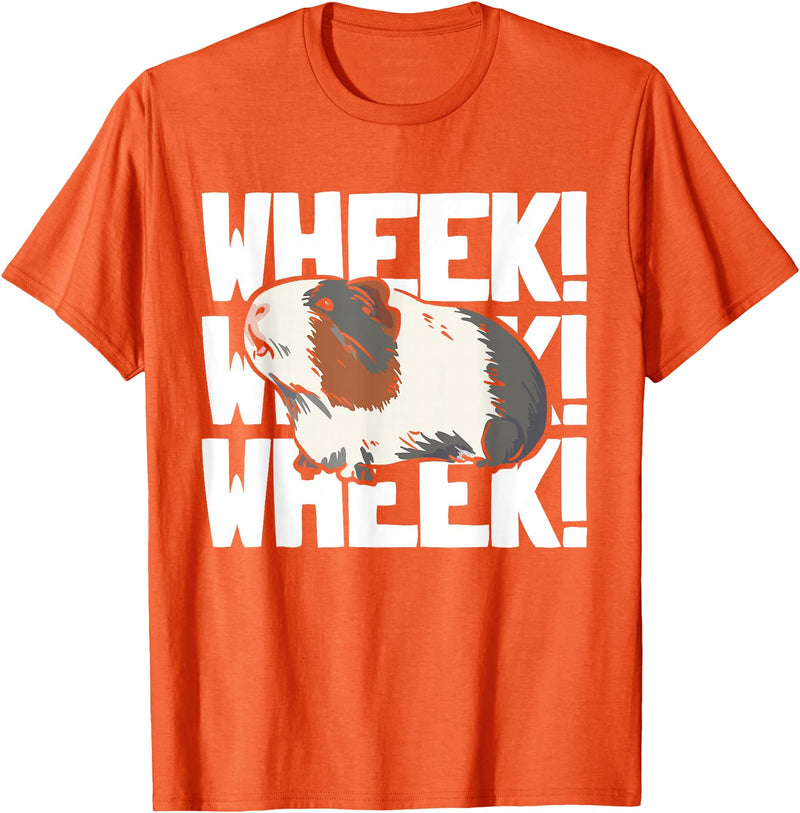 Guinea Pig Gifts & Merchandise Guinea Pig Girl Wheek! Wheek! Guinea Pigs T-Shirt - Orange