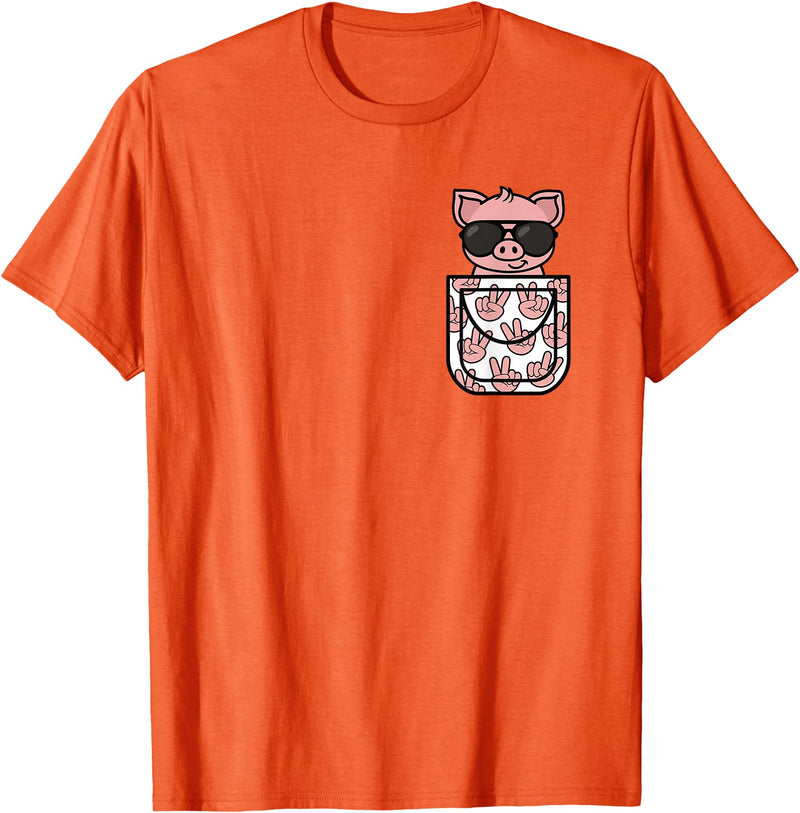 KATYLIN Funny Pig Pocket Pig Lover Men Women Boys Girls Kids T-Shirt - Orange