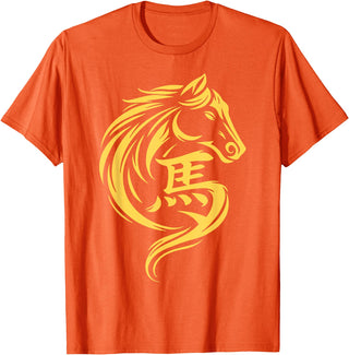 2026 Year of The Horse Chinese New Year Men Woman Year of The Horse Chinese New Year 2026 Lunar New Year 2026 T-Shirt - Orange