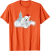 Happy Holiday Season Snow Gifts For Women Cute Christmas Polar Bear Red Santa Hat Lighted Tree Snow T-Shirt - Orange