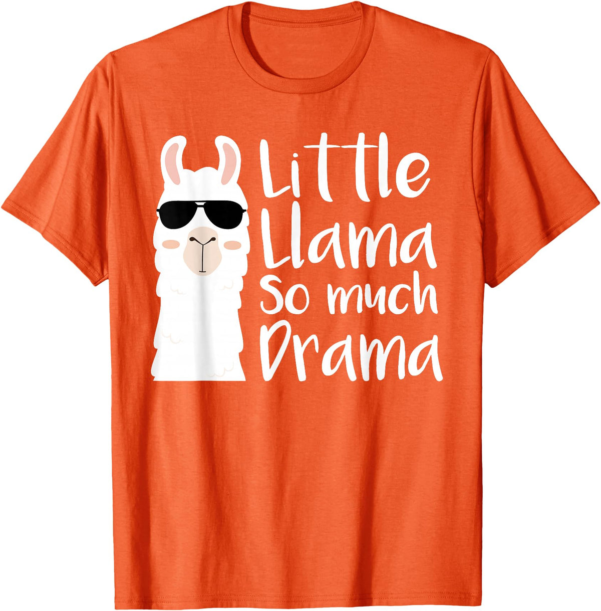Mommy & Me Llama Co. Little Llama So much Drama Cool Kids Matching Family T-Shirt - Orange
