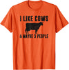 Funny Cow Lover Farmer Gifts Women Girls I Like Cows & Maybe 3 People Funny Quote Dairy Cow Graphic T-Shirt - Orange