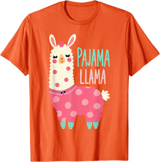 Two Suns Llama Design Lama Pajama T-Shirt - Orange