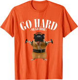 Hamster Deadlift Training Funny Cute Rat Weightlifting Meme T-Shirt - Orange