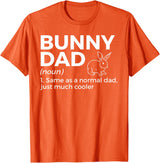 Bunny Dad Definition Rabbit Lover T-Shirt in Orange