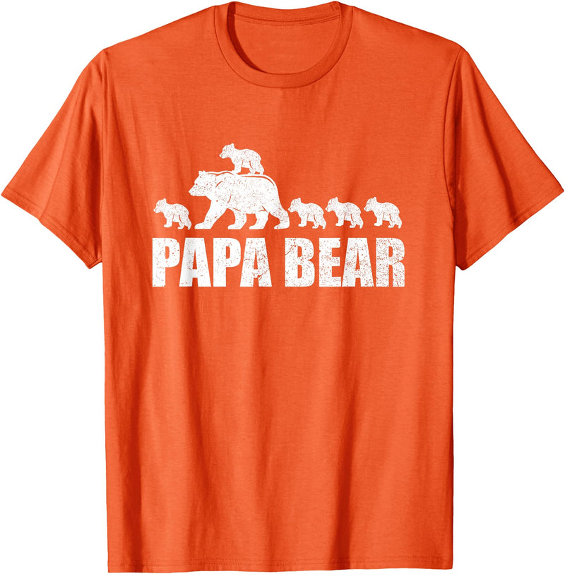 Papa Bear 5 Kids TShirt Papa Bear 5 Cubs Shirt Papa Bear 5 Cubs Shirt Daddy Bear 5 Kids TShirt Papa 5 Kids T-Shirt - Orange