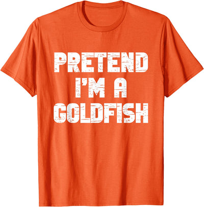 Pretend Im A Goldfish Halloween Costume Halloween Pretend I'm Goldfish Costume Lazy Kids Gold-Fish T-Shirt