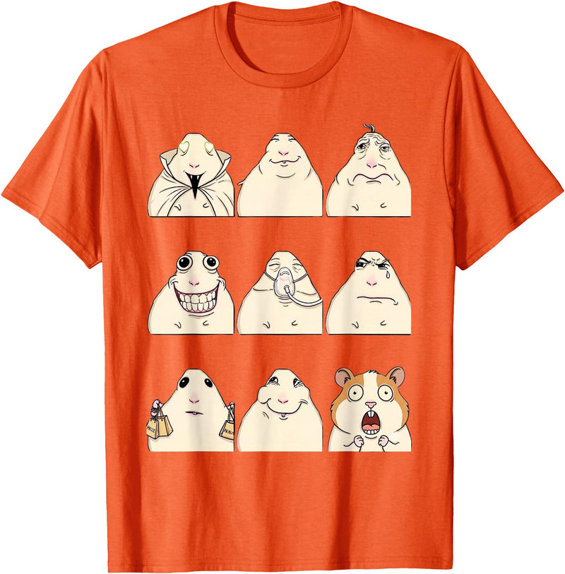 Hamster Reaction Meme Kids Boys Girls Men and Women T-Shirt - Orange
