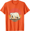 Wowsome! Vintage Polar Bear Tshirt Retro Arctic Animal Bear Lover T-Shirt - Orange