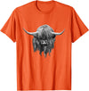Scottish Highland Cows by brodyquixote Hamish The Scottish Highland Cow Portrait T-Shirt - Orange