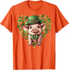 Irish Pig Lover St. Paddy’s Day Funny St. Patrick’s Day Pig Lucky Shamrock Irish Farm T-Shirt - Orange