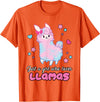Just A Girl Who Loves Llamas BW Art Llama Girl Shirt Just A Girl Who Loves Llamas Cute T-Shirt - Orange