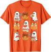 Halloween.HUG Funny Ghost Book Reading Halloween Books Lover Teacher Kids T-Shirt - Orange