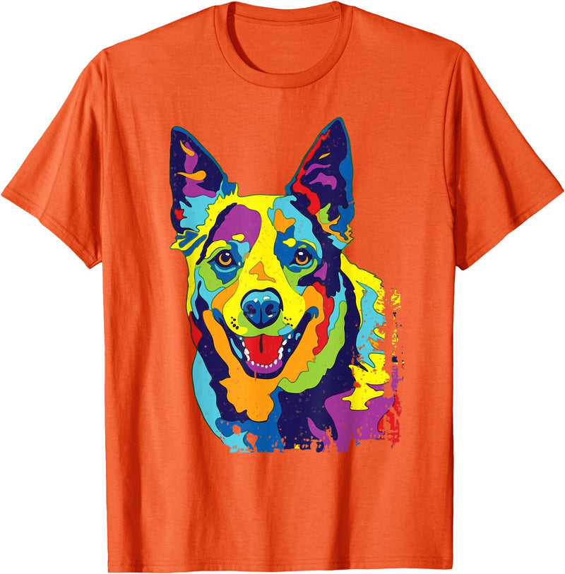 Funny Dog Lover Shirts Cattle Dog Shirt Funny Australian Cattle Dog Pop-Art Shirt T-Shirt - Orange
