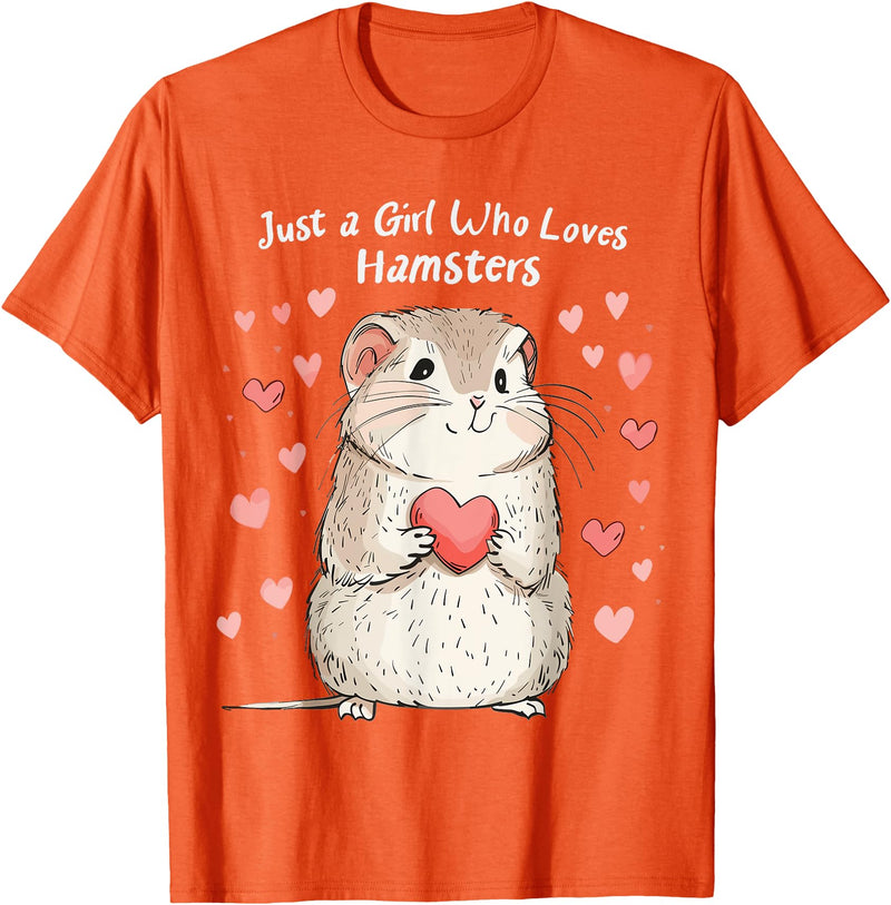 Cute Hamster Lovers Gift This Girl Loves Her Hamster T-Shirt - Orange