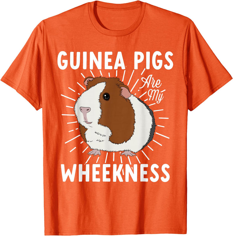 Guinea Pig Lover Co Funny Guinea Pig Lover Guinea Pigs Are My Wheekness Cute T-Shirt - Orange