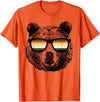 Equal Rights Gay Bear Sânpebe Designs Gay Bear with Sunglasses T-Shirt - Orange