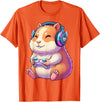 Funny Cute Hamster Gamer Adorable Video Game Animal Design T-Shirt - Orange