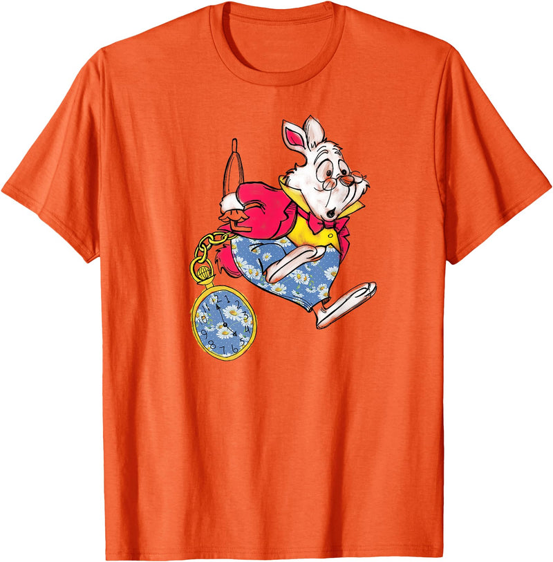 Alice in Wonderland - Late White Rabbit T-Shirt in Orange