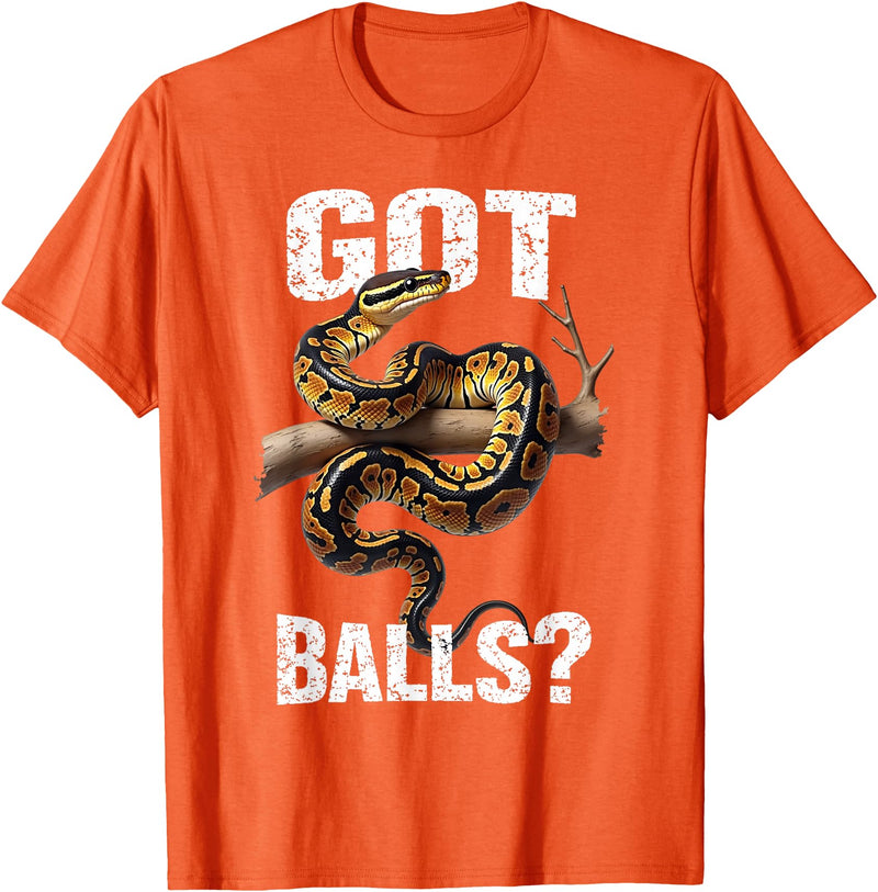 Royal Ball Python Supplies Snake Owner Herpetology Funny Ball Python Lover Balls Reptile Keeper Snake Owners T-Shirt - Orange