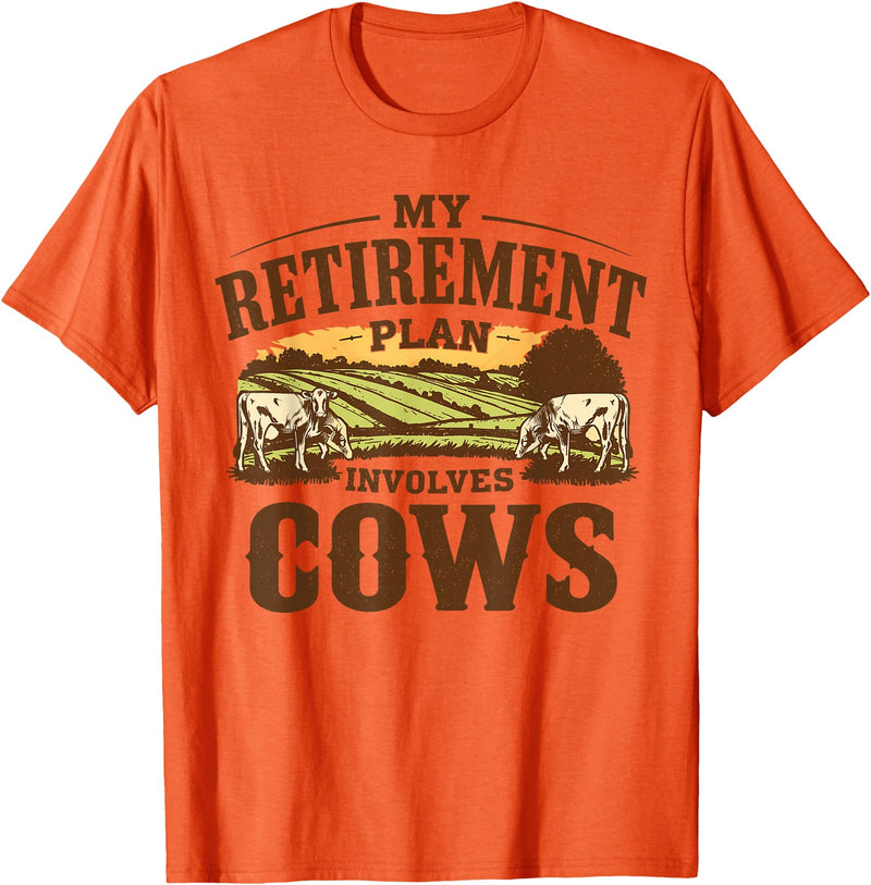 Officially Retired Tee Retirement Gifts for Women My Retirement Plan Involves Cows Funny Farmer Retired Gifts T-Shirt -