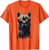 Funny Llama Lover Graphics Funny Alpaca Llama with Sunglasses Animal Graphic T-Shirt - Orange