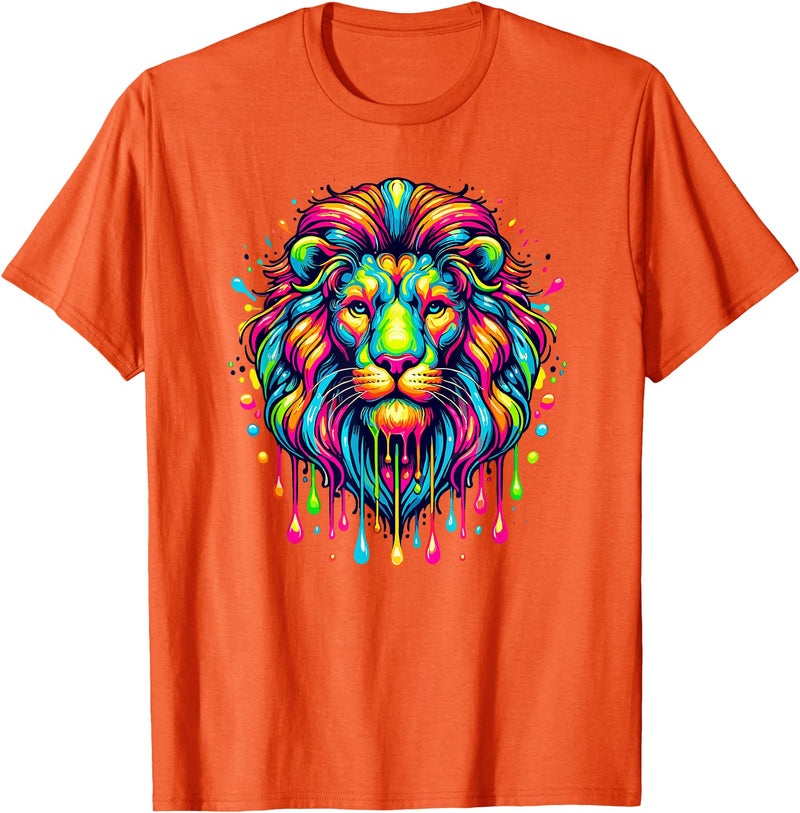 Lions Lion Lover Gifts Colorful Pop Art Lion Lions T-Shirt - Orange
