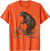 thechicgeek Bear on Bike Cute Grizzly Bicycling T-Shirt - Orange