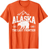 We Love Alaska - T-Shirts & Souvenirs Alaska The Last Frontier EST 1959 Grizzly Bear Mountains T-Shirt - Orange