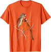Red Cardinal Bird Male Female Vintage Red Cardinal Bird T-Shirt - Orange