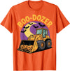 Bulldozer Halloween Costume Toddler Spooky Ghost Boo-Dozer Halloween Kids Bulldozer T-Shirt - Orange