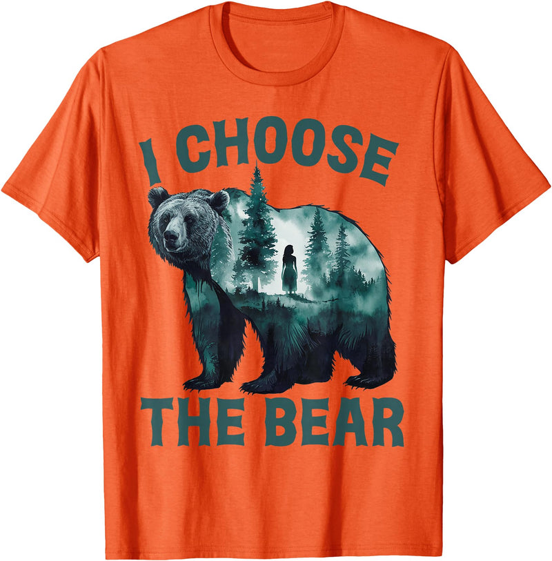 I choose the bear Apparel I choose the bear Shirt 2024 Bear In The Camp Trending T-Shirt - Orange