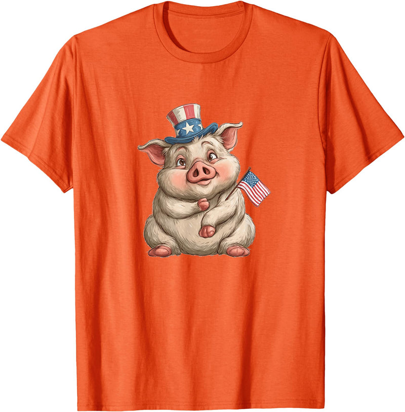 USA Pig Outfit Awesome US Pig T-Shirt - Orange