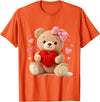 Cute Crochet Valentine Love Art Studio Be My Valentine Cute Crochet Yarn Teddy Bear Love T-Shirt - Orange